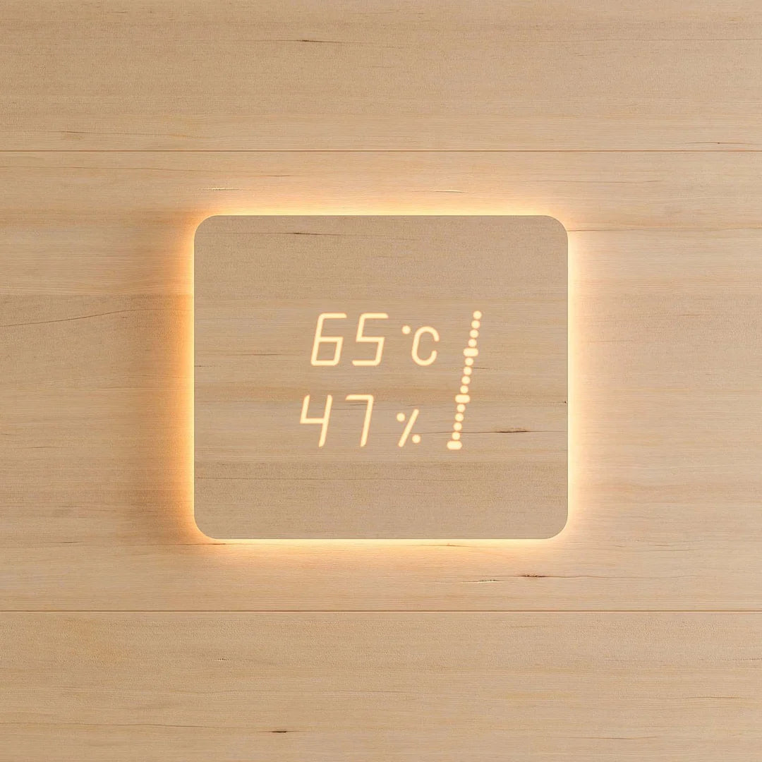 CARIITTI ASPECTU SQUARE THERMO-HYGROMETER, HEMLOCK
