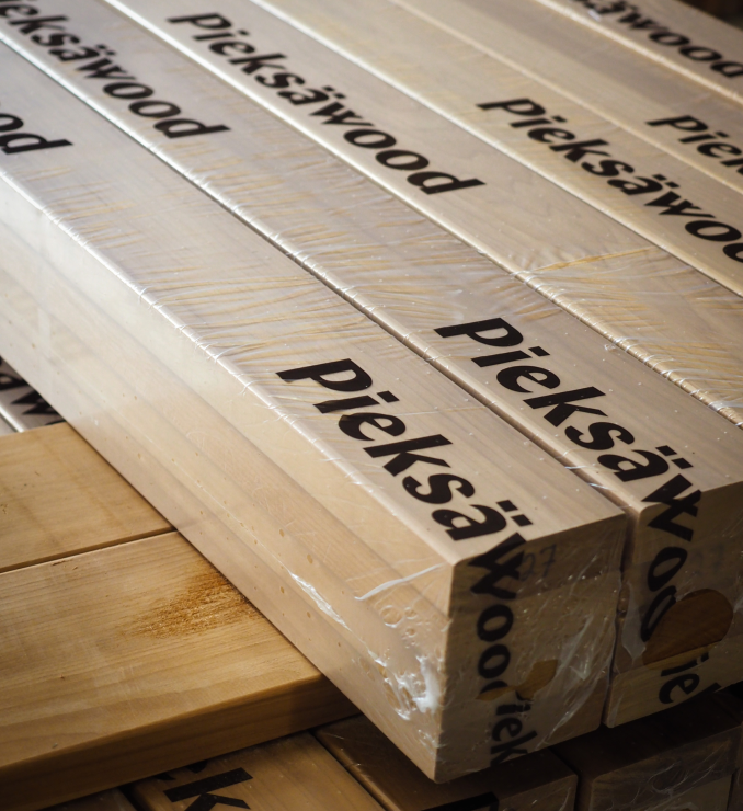 Термообработанная чёрная ольха Pieksäwood для полков сауны, 28 × 120 мм